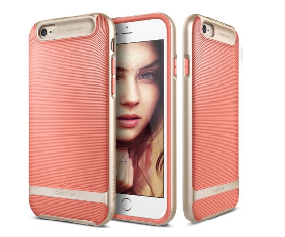 iPhone 6S Case Caseology Wavelength Series Textured Pattern Grip Cover Coral Pink Shock Proof